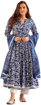 Pahraava Women Kurta Palazzo Dupatta Set