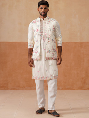 Jompers Men Kurta Pyjama Ethnic Jacket Set