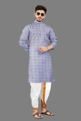DHASU TRENDZ Men Kurta Dhoti Set
