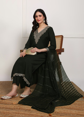 New Ethnic 4 You Embroidered Kurta, Salwar & Dupatta Set