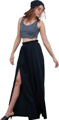 KHAASAAM Women Crop Top Skirt Set