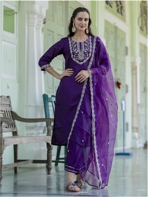 VredeVogel Women Kurta Pant Dupatta Set