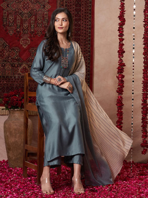 Aaghnya Fashion Women Kurta Pant Dupatta Set