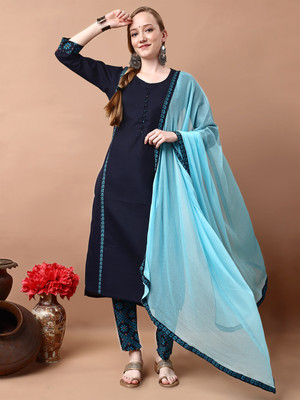 RamJanki Women Kurti Pyjama Dupatta Set
