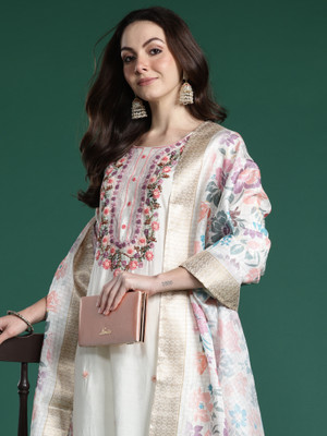 Indo Era Women Kurta Pant Dupatta Set