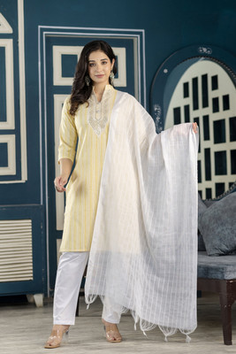 ATTIREGURU Women Kurti Pant Dupatta Set