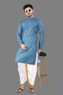 DHASU TRENDZ Men Kurta Dhoti Set