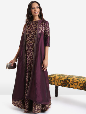 Vishudh Women Ethnic Top Skirt Ethnic Jacket Set