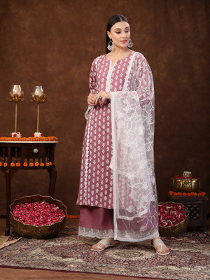 Stylum Women Kurta Palazzo Dupatta Set
