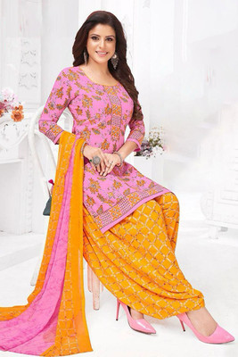 SIMPLYETHNIC Crepe Embroidered Salwar Suit Material