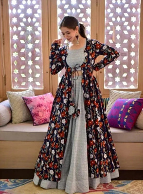 MITHACSHI FASHION Women Ethnic Top Skirt Ethnic Jacket Set