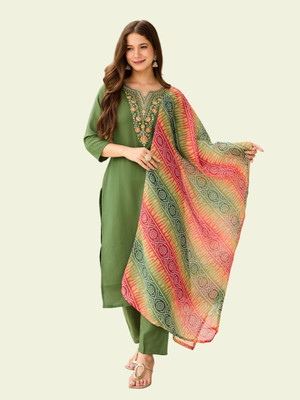 KOTRONS Women Kurti Pant Dupatta Set