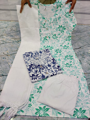 adan collection Women Kurti Pant Dupatta Set