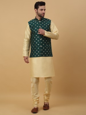 kraft india Men Kurta Pyjama Ethnic Jacket Set