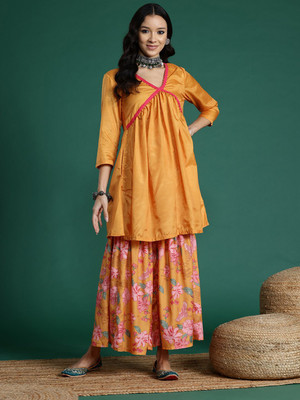 Sangria Women Kurta Sharara Set