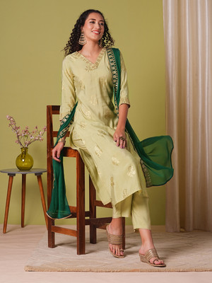 Tasrika Printed Kurta, Trouser/Pant & Dupatta Set