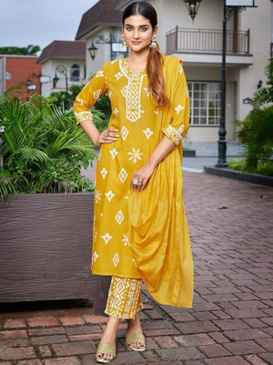 DIVOG Women Kurti Pant Dupatta Set
