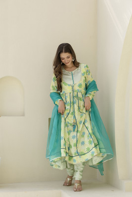 jaipurite Women Kurta Sharara Dupatta Set