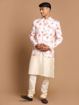 VASTRAMAY Men Kurta Pyjama Ethnic Jacket Set