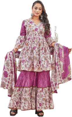 FADIFY FASHION Women Kurta Sharara Dupatta Set