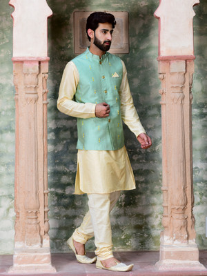 HOUSE OF DEYANN Men Kurta Churidar Ethnic Jacket Set