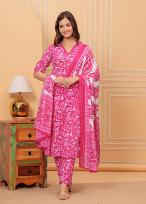 VEERACOLLECTION Floral Print Kurta, Trouser/Pant & Dupatta Set