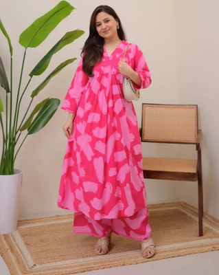 Starc Fashion Women Printed Ethnic Dress Kurta(Red)