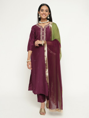 OLECUTE Women Kurta Pant Dupatta Set