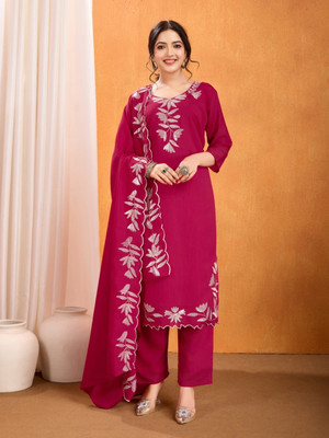 Aureliafashion Women Embroidered Anarkali Kurta(Pink)