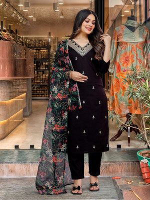 ZIBLON Embroidered Kurta, Trouser/Pant & Dupatta Set