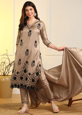 DSK Studio Embroidered Kurta, Trouser/Pant & Dupatta Set