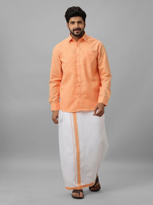 VIVEAGHAM Men Shirt Dhoti Set