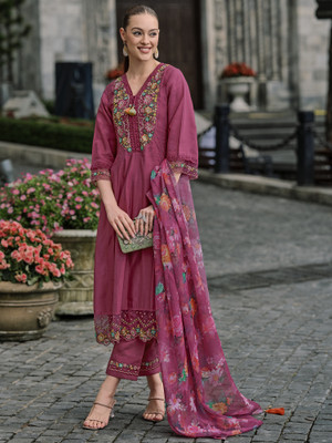 Indo Era Women Kurta Pant Dupatta Set
