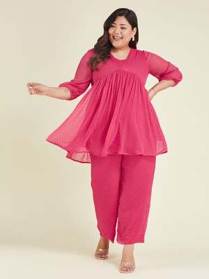 Janasya Women Ethnic Top Pant Set
