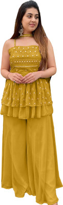 SANCIA Women Ethnic Top Palazzo Set