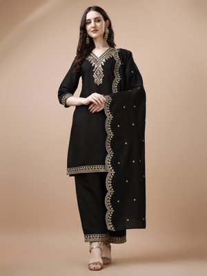Hirvanti Fashion Women Kurta Palazzo Dupatta Set