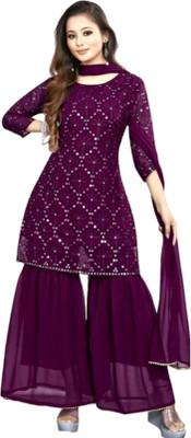 Parevadi Fashion Women Kurta Sharara Dupatta Set