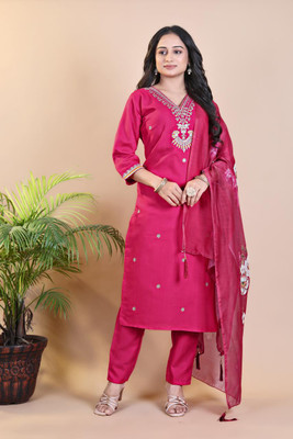Rivasha Wear Embroidered Kurta, Trouser/Pant & Dupatta Set
