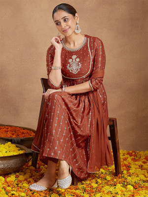Janasya Women Kurti Pant Dupatta Set