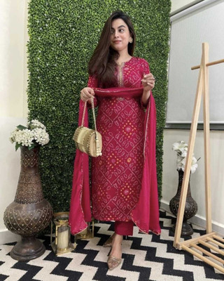 ANJIKI Women Kurti Pant Dupatta Set