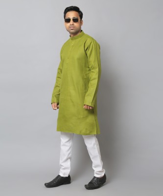 SRF GARMENTS Men Solid Straight Kurta(Light Green)