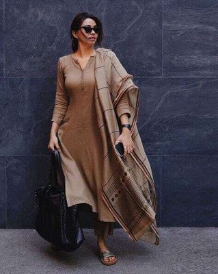 PILUDI Women Kurti Pant Attached Dupatta Set