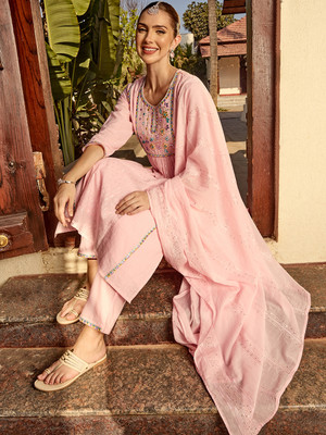 Ishin Women Kurta Palazzo Dupatta Set