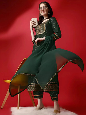 QUEENSFAB Women Kurta Pant Dupatta Set