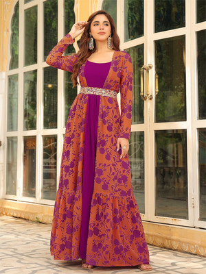 Janasya Women Kurta Ethnic Jacket Set