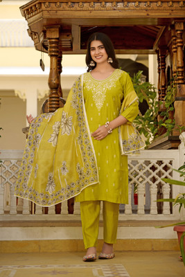 satrangi creation Women Kurta Pant Dupatta Set