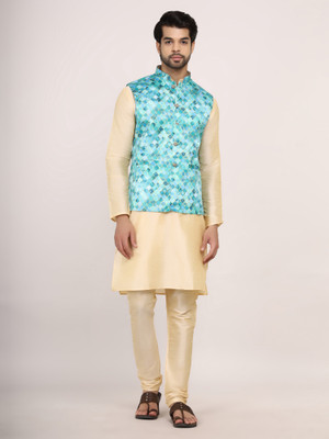 HUZUR Men Kurta Pyjama Ethnic Jacket Set