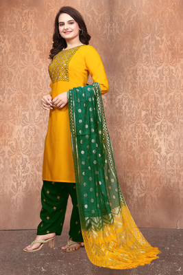 HouseOfCommon Women Kurta Churidar Dupatta Set