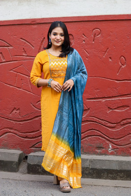 Youthnic Women Kurta Palazzo Attached Dupatta Set