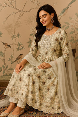 Aarinest Women Kurti Pyjama Dupatta Set